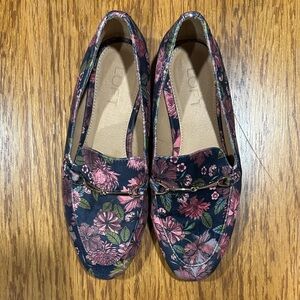 *LOFT* Blue x Pink Floral Print Loafers Size 7